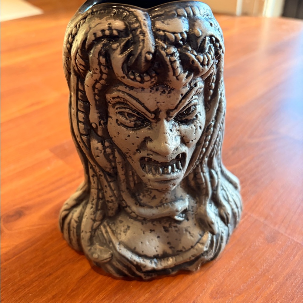 Medusa Bust Statue - Gothic Resin Figurine in Weathered Gray TikiTraderland